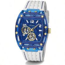 Guess 1PC Men's Quartz Watch, Multi-Color Dial, Technology Small Square Watch, Hollow Design, Showing Man, Versatile And Fashionable, Suitable For Daily Wear, As A Gift, Commemorative Day.GW0499G3