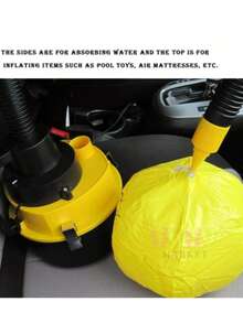 Aspiradora portátil, aspiradora de mano para coche, aspiradora para coche, aspiradora en seco y húmedo, aspiradora doméstica multifuncional, aspiradora multifuncional para coche, aspiradora de bote en seco y húmedo, aspiradora de alta potencia de 12 V, aspiradora, aspiradora con función de compresor, colchón inflable y flotador de piscina, húmedo y seco, suministros para coche, herramientas de limpieza, diseño compacto y portátil, adecuado para limpiar vehículos, camiones, alfombras, pisos, etc. (amarillo) - Amarillo - Ver 4