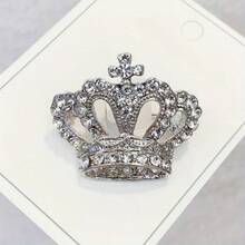 1 Retro Girl Brooch, In The Shape Of A Diamond-Encrusted Crown, Gorgeous And Noble, Exquisite And Shining, Suitable For Birthdays, Anniversaries, Daily Wear, And Gifts - Bạc - Xem 6