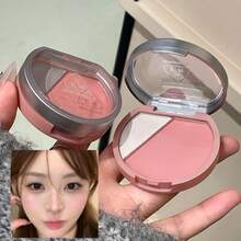 闪耀高光腮红盘，质地细腻，持久，防水，防汗，低饱和度哑光轮廓，多功能女性彩妆，疯狂妆容，美妆创作，学校，旅行，婚礼，角色扮演，情人节，万圣节，圣诞节 - 彩色 - 查看 3