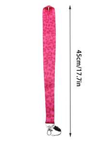 1pc Pink Leopard Teacher Neck Lanyard With ID Card Holder Phone Rope Key Ring Cute Pink Polyester Strap For Keys Great Gifts For Women Teachers Students Staff Money Wallet Mini Wallet Purse Wallet Wristlet Wallet Card Wallet