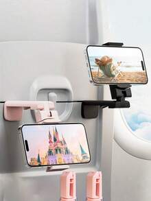 3/2/1 pieza Soporte de teléfono para vuelo, soporte de viaje portátil plegable y ajustable con rotación de 360° para escritorio, asiento de tren, maletero, gabinete de cocina compatible - Construcción de plástico duradero, gancho de teléfono portátil plegable, soporte universal de teléfono para celulares, viaje, hogar, oficina.