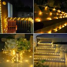 Solar Rope Lights, 66ft 200LED Solar String Lights, 8 Modes Waterproof Solar Powered Outdoor Light, Flexible Clear Tube Light For Garden, Backyard, Patio, Deck, Porch, Pool, Tree Decor - Warm White - Warm White - View 7