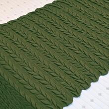 Peseira Manta Tricot Sofá Cama Casal Queen King Aconchego Home Decor - SOMENTE A PESEIRA - Verde Oliva - Visão 4