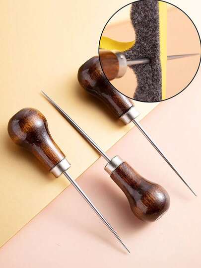 2 piezas Punzón de calabaza con mango de madera, adecuado para estampado de cuero, manualidades DIY, costura, tela, otras herramientas de costura, regalos para el Día del Padre, Día de la Madre, amigos, novios/novias, familia, maestros, compañeros de trabajo, Halloween, Navidad (color y estilo aleatorios)