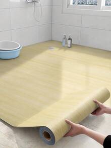 1卷自粘乙烯基复合地板，尺寸为17.72英寸 x 118.11英寸，防水，适用于浴室、客厅、卧室、厨房、房车等场所。 - 彩色 - 查看 17