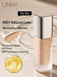 unny club 30g Super Stay Full Coverage Liquid Foundation, For Dry Skin, Flawless,Invisible Pore ,Active Wear Makeup, Transfer, Sweat & Water Resistant, Moisturizing Shimmer, Porcelain