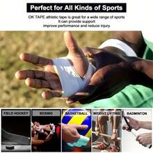 10 role de bandă adezivă sport, bandă albă pentru atletism, ușor de rupt și durabilă, nu lasă reziduuri, perfectă pentru sportivi, antrenori, gimnastică, box, lacrosse, hochei, ideală pentru Crăciun, perfectă pentru Ziua Recunoștinței (2,5 cm * 1000 cm) - Multicolor - Vizualizare 3