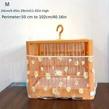 1pc/ Parrot Birdcage Splash-Proof Net, Birdcage Gauze Cover, Transparent Net For Preventing Flying Feathers, Square Small Daisy Net Cover, Anti-Spillage Cage Cover, Suitable For Square And Round Cages