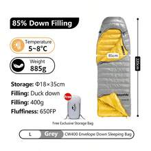 Naturehike Kantong Tidur Bulu Angsa 5-8°C, Cocok untuk Musim Gugur/Musim Dingin, Kantong Tidur Tahan Air Ultra Ringan Nilon 20D, 400g Bulu Angsa 650FP - A - View 14