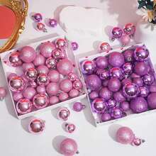 44 Stück/Box Weihnachtskugeln, kugelförmige Dekorationen. Weihnachtsbaum Zweig Dekor Kugeln, funkelnde Kugeln für Partys, Hängedekoration für Tür und Fenster. Für Weihnachten, Heim-Party Dekoration, Heim-Dekoration, Weihnachtsdekorationen, Raumdekoration, Winter