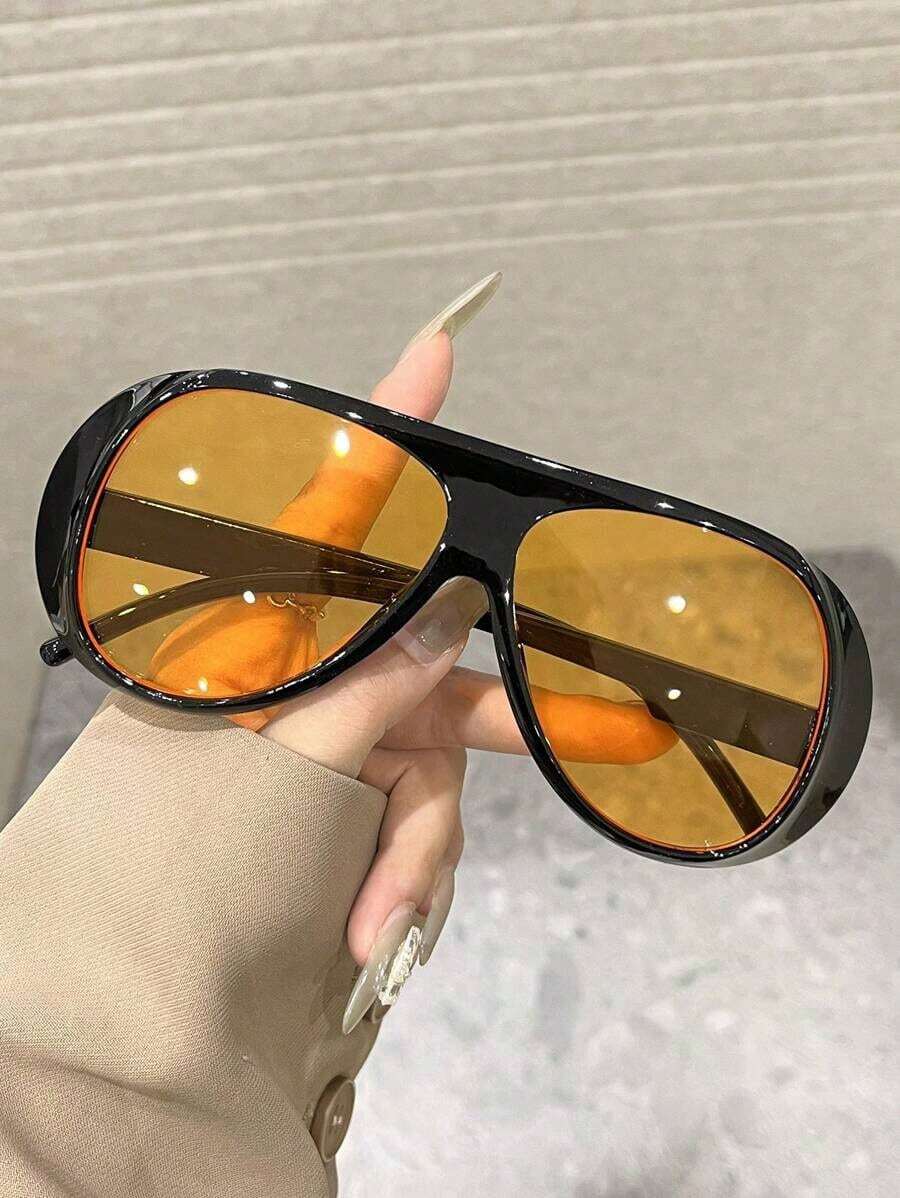 Shield Frame Personalized Classic Y2K Vintage Elegant Exquisite Gyaru Style Women Fashion Eyeglasses For Driving Fishing Daily Life Street Snap Musical Festival Tropical Beach Vacay Birthday Party Fashion Accessories Suitable For All Face Shapes - 彩色 - 查看 1