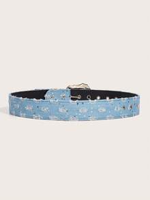 1 pièce Ceinture pour femme en PU à motif géométrique bohème, mode polyvalente pour l'été