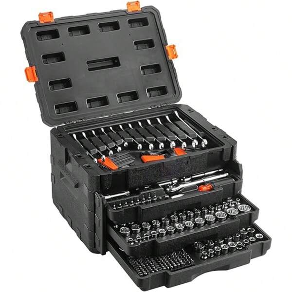 46pcs Socket Wrench Set, Ratchet Wrench Set And Extension Bar Swivel Slide Socket, For Automotive Repair And Home Use