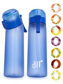 1 件水果香味水瓶，运动水瓶入门套装饮水瓶，户外运动水杯，带 1 个随机椭圆形水果香环，适用于健身房和户外礼物 - （调味荚仅改善嗅觉，不改变味道）不会改变水的味道，只会使其闻起来芬芳