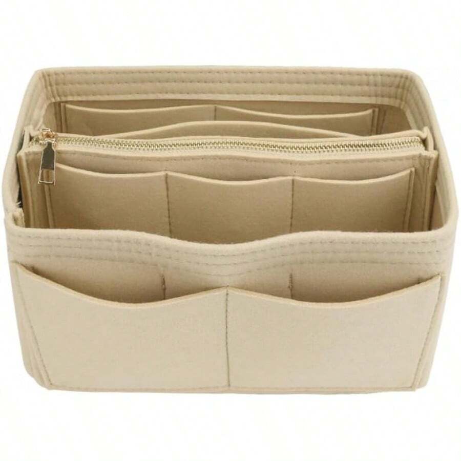 ¡RecomendadoLukovee Organizadores de Bolsa de Mujer, Organizador de Bolsas de Mano de Fieltro Insertar Multipockets, Bolso Organizador Maquillaje Neceser Aseo de Viaje, compatible con una variedad de marcas¡Top de Temporada - Beige - Ver 1