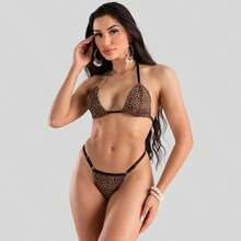 Women's 2-Piece Bikini Set With Adjustment Tape, Bronze, Summer Beach - ĐEN VÀ BÁO - Xem 5