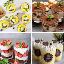 Kubeczki deserowe 210 ml/7 uncji, przezroczyste, wielokrotnego użytku, okrągłe, do deserów domowych, puddingów, musów, lodów, przyjęć degustacyjnych, urodzin, wesel, świąt. Najlepsze na Boże Narodzenie, idealne na Święto Dziękczynienia.