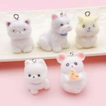 2/5 件植绒树脂动物（狗等）套装，用于制作珠宝 DIY 项链/手链/耳环配件。 - 均碼 - 查看 8