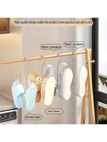 6-częściowy wieszak na buty, wieszaki na buty ze stali nierdzewnej do użytku domowego, wieszaki na buty ze stali nierdzewnej - 2/4 opakowania, metalowy stojak oszczędzający miejsce z haczykami do organizacji szafy, na powrót do szkoły, trwała, nieobrobiona konstrukcja metalowa, wodoodporna i odporna na rdzę
