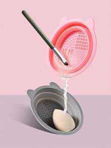 1pc Portable Cleaning Brush, Silicone Foldable Cleaning Bowl, Makeup Tool Cleaning Bowl, Powder Puff, Beauty Tool, Cleaning Pad, Multi-Color Available, Face Mask Cleaning Bowl, Portable Cleaning Tool, Suitable For Cleaning Brushes, Powder Puffs And Sponges, Foldable Silicone Makeup Brush Cleaning Bowl, Portable Makeup Brush Cleaning, Beauty Brush Cleaning Drying Washing Tool