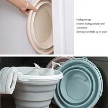 1 pieza Cubo de plástico plegable, Tina redonda plegable, Cubo de agua portátil para pesca, Cubo de agua de plástico portátil, Maceta de agua para exteriores que ahorra espacio, Organizador de maletero para todo tipo de vehículos