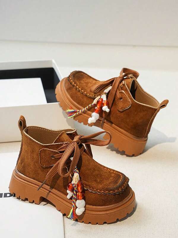 Botas versátiles de moda 2025 para niñas, botas casuales con cremallera lateral, botas clásicas de montar para niños