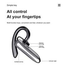 全新无线商务耳机 YYK530 单耳双麦克风蓝牙 V5.3 耳机降噪耳机 适合司机