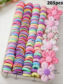 918件/套梦幻女孩发饰套装，包含超大蝴蝶结、星星发夹、可爱动物、彩虹、花朵造型发夹——适合女孩和女士，多种发圈可用于扎马尾、编发等。打造属于你的梦幻发型，日常必备，四季皆宜，美发套装，发带，头饰 - 彩色 - 查看 20