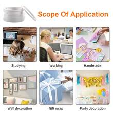 Cinta Adhesiva de Doble Cara para Bricolaje, Artes, Manualidades, Álbumes de Recortes, Sellos de Goma (Blanco, 5mm * 8m) - Blanco - Ver 4