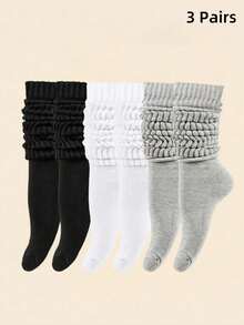 1/3 pares de calcetines para mujer, calcetines de equipo minimalistas en negro, blanco y gris como regalo de Navidad - Multicolor - Ver 9