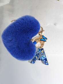 Chaveiro com Letra de A a Z, Chaveiro de Resina com Coração Azul e Bola de Pelúcia Azul, Design de Coração, Pingente de Corrente, Decoração Pendente para Mochila, Decoração Pendente para Carro, Presente para Mulheres e Meninas, Presente do Dia dos Namorados, Pingente de Bolsa, Natal, Presente de Festa de Halloween, Leve e Durável - Ideal para Mulheres e Meninas, Transporte, Estudo, Férias, Piquenique, Camping, Atividades na Praia - Presente Perfeito para Dia das Mães, Amizade, Aniversário - Multicolorido - Visão 20