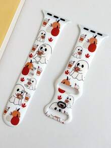 1 pieza Banda de reloj de silicona con patrón de calabaza de fantasma de otoño de moda compatible con la banda de de 38 mm, 40 mm, 41 mm, 42 mm, 44 mm, 45 mm, 49 mm (S10 42) mm (S10 46) mm, Correa de reloj deportiva de silicona suave y de moda compatible con iwatch series 11 Ultra 3 SE3 Ultra 2 S10 SE2 9 8 7 SE 6 5 4 3 2 1, Accesorios de reloj de moda para mujer, Correa/banda de reloj inteligente, Correa personalizada y de estilo único