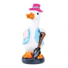 Gardening Duck Figurine Cute Animal Statues Resin Decorations For Home Indoor Outdoor Garden Yard - 鏟子鴨子 - 查看 6