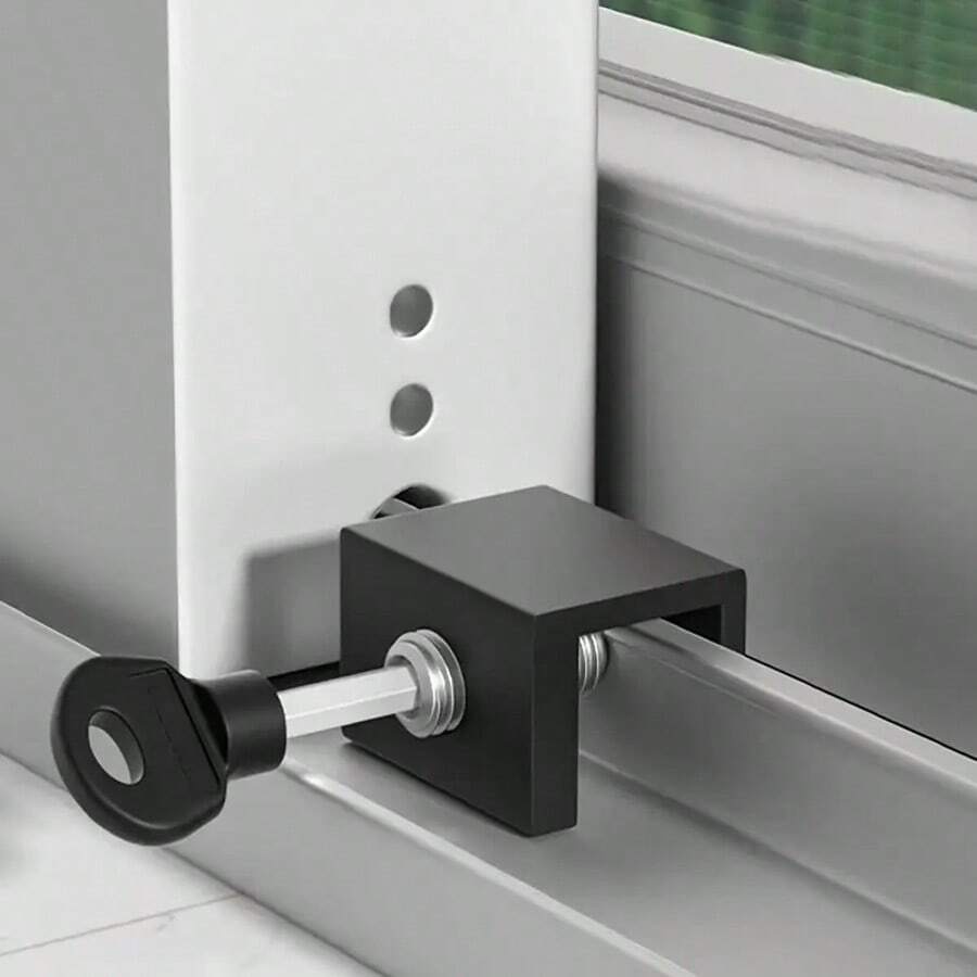 2pcs Metal Adjustable Sliding Door Lock With Keys - Vertical Security Door Lock For Pets, No Assembly Required, No Battery Needed - Multicolor - View 1