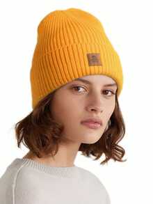 1pc Women Beanie Cuffed Thick Knitted Beanie Hat, Unisex Winter Hat Beanies Skull Cap, Outdoor Accessory