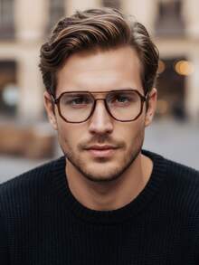 1 pieza Gafas cuadradas con puente de aviador sin graduación para hombres, versátiles para hombres y mujeres, aptas para lentes graduadas, negocios, estudio, conducción, enseñanza, elegante estilo retro