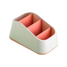 Multi‑Compartment Desktop Storage Box, Cosmetic & Remote Control & Key Organizer, Plastic Multi‑Functional Storage Basket For Vanity Desk Home Decor - Multicolor - View 18