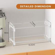 2-stufiges Küchenregal aus Acryl für Kaffeestation, Kaffee-Bar Zubehör zum Aufstellen von Tassen, Bohnen, Sirup, Rührern