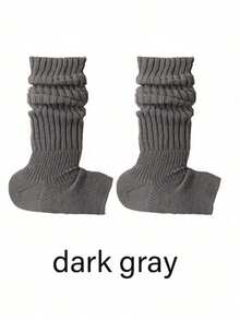 1/2 Pairs Of Autumn And Winter Clothing With Exposed Toe Design, Stacked Socks, Knitted Socks - Multicolor - View 13