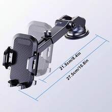 Soporte para teléfono móvil con rotación de 360°, plegable telescópico, antivibración y ultraestable, soporte universal para escritorio y coche. - Negro - Ver 10