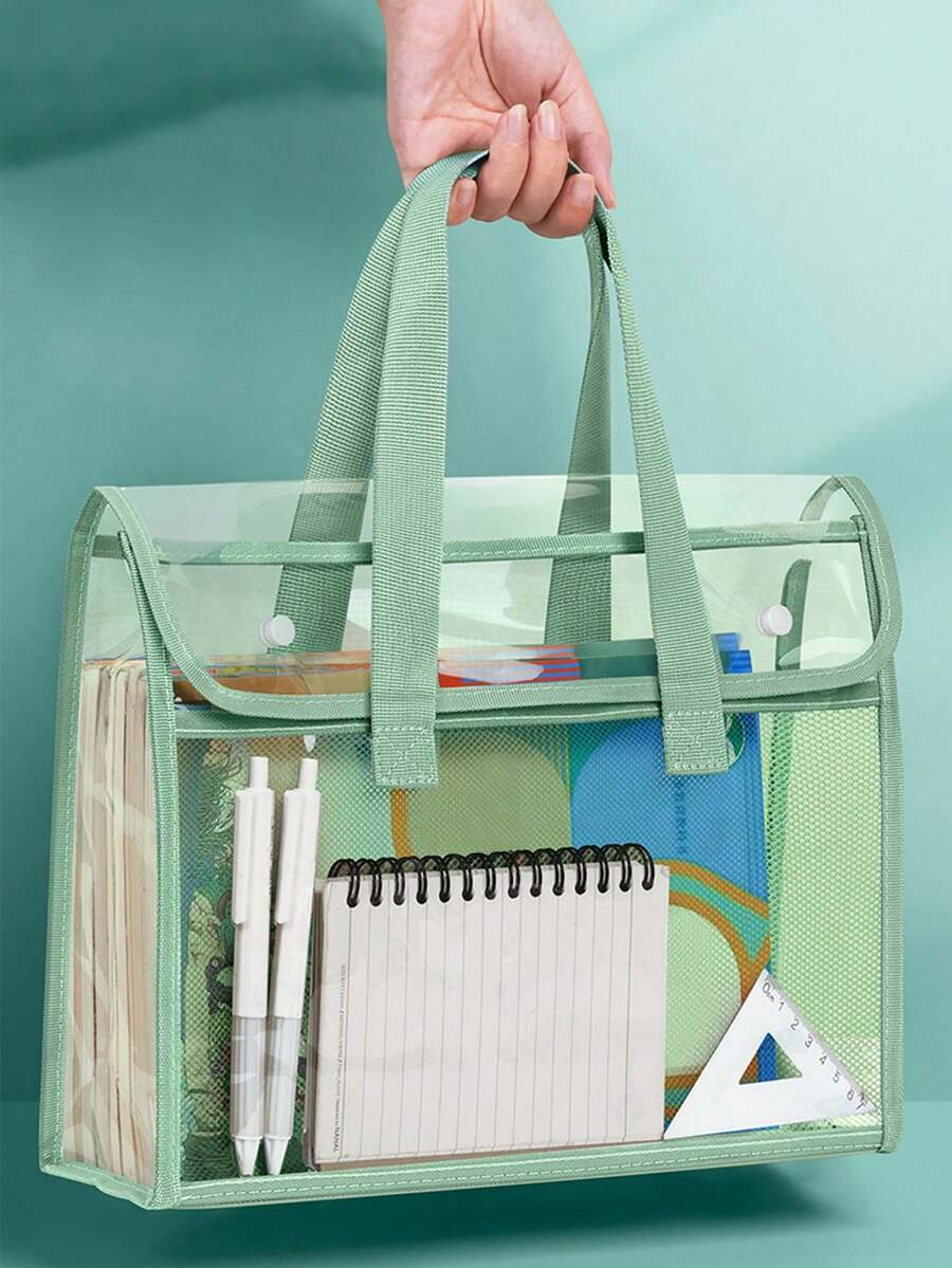 1 حقيبة ملفات شفافة كبيرة السعة مقاومة للماء، حقيبة تخزين ملفات قابلة للتوسيع، حقيبة ظهر طلابية مقاومة للماء من البي في سي، منظم مكتبي لأدوات الكتابة، مناسبة للمكتب والطلاب والتخزين الخارجي، مناسبة للأعراس والذكرى والتخرج - سطح، إغلاق ذاتي الإحكام، عودة إلى المدرسة، لوازم مدرسية