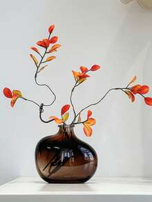 Vase en verre vintage pour la décoration de la maison - Vase à fleurs moderne de style milieu de siècle, centre de table rétro de luxe pour le salon, cadeau de pendaison de crémaillère