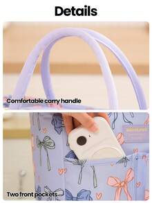 新款时尚大容量午餐手提包，防漏防污便携式餐盒，带侧边水壶袋，经典多色保温手提包，妈妈包，通勤包，日常健身午餐包，野餐包，防水保温斜挎包，返校必备学习用品包