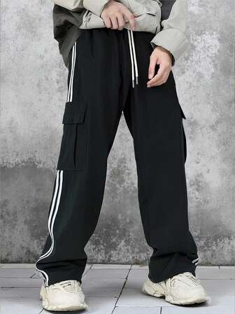 Men's Casual Utility Pants, Minimalist Outdoor Sports Straight Leg Trousers, Autumn/Winter