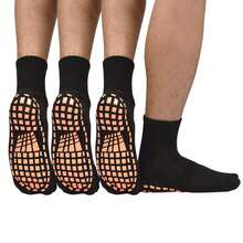 Men Sticky Grips Non Slip Socks 3 Pairs Tile Wood Floors Workout Yoga Pilates Hospital Anti-Skid Slipper Socks, Fall - Multicolor - View 15