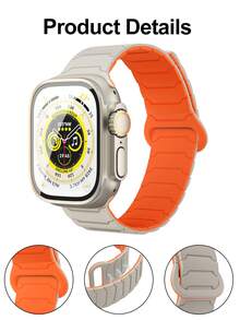 Correa magnética totalmente compatible con la banda del de 44 mm, 45 mm, 40 mm, 41 mm, 42 mm, 38 mm, 45 mm. Banda de reloj de silicona compatible con iWatch Series 10, 9, 8, 7, 6, 5, 4, 3, SE, Ultra 2, pulseras