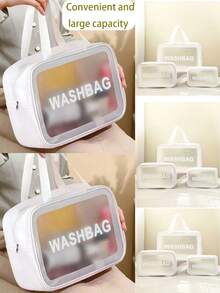 3-In-1 Toiletry Bag Set, Large Capacity Makeup Bag, PVC Waterproof Cosmetic Bag, Multi-Functional Makeup Organizer Bag, Portable Travel Toiletry Organizer Handbag, Suitable For Skincare, Makeup Tools, Toiletries, Gift For Friends, Valentine's Day, Birthday, Mother, Women, Girls, Christmas, Thanksgiving Toiletry Bag For Ladies,Small Makeup Bag,Toiletry Bag For Ladies,Small Makeup Bag,Toiletry Bag For Women