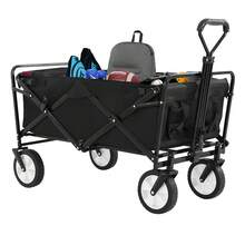 Collapsible Folding Wagon Cart With 330LB Capacity, Large Beach Cart For Outdoor Camping Garden Grocery | Portable Utility Cart