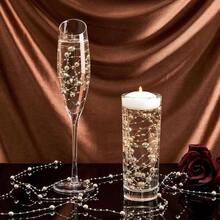 24 Pcs Artificial Pearl String Floating Candle Faux Pearls Beads String Party Garland Decoration Vases Filler Wedding Centerpiece Party DecorGold